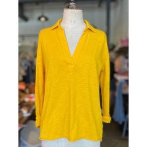 NEW ELLIOTT LAUREN polo tee in goldenrod